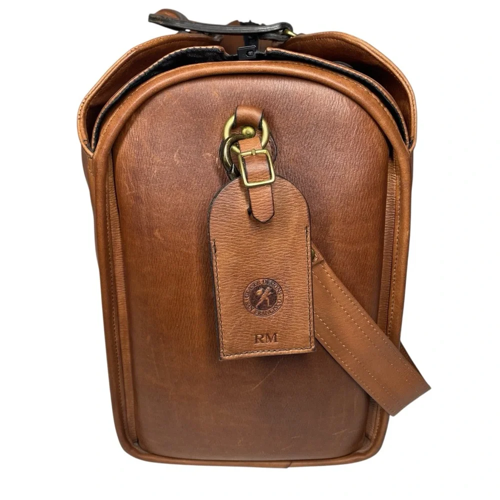 Glaser Designs 19” Leather Litigation Day Bag Satchel Briefcase Travel SF USA